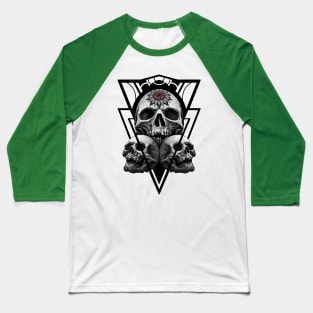 Skulls Mandala Baseball T-Shirt